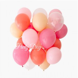 Helium Balloons Bundle - Peach Beige Rose Pink Clear Color
