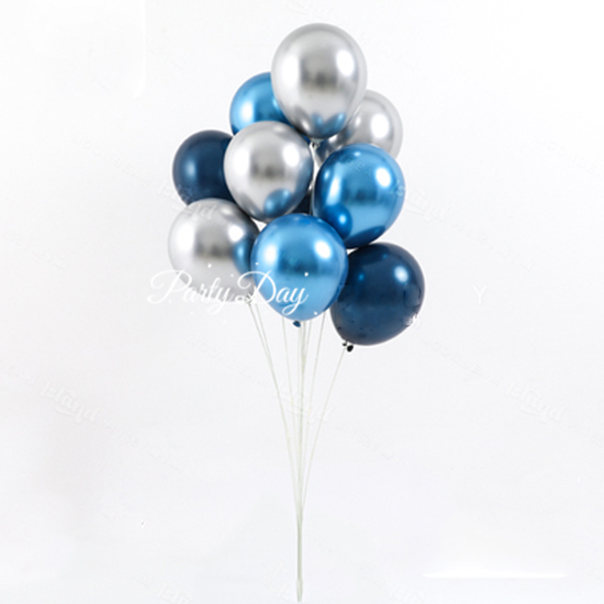 Helium Balloons Bundle - Midnight Blue  Chrome Blue Silver Color