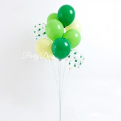 Helium Balloons Bundle - Green, Ivory, Green Polka dot