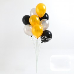 Helium Balloons Bundle - Gold Black Silver Color
