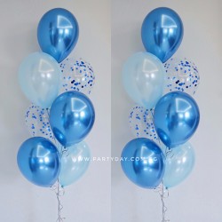 Confetti Balloon Bouquet with 7 Balloons - Blue Color