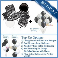 Birthday Balloon Package- Black Chalkboard