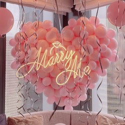 Giant heart with Marry Me  Neon Light Proposal Package