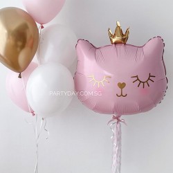 Pink Princess Cat Foil Balloon